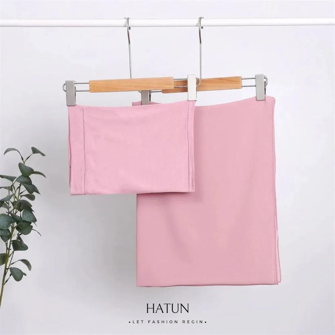 Matching Hijab And Cap Set - Nude Pink - HATUN 