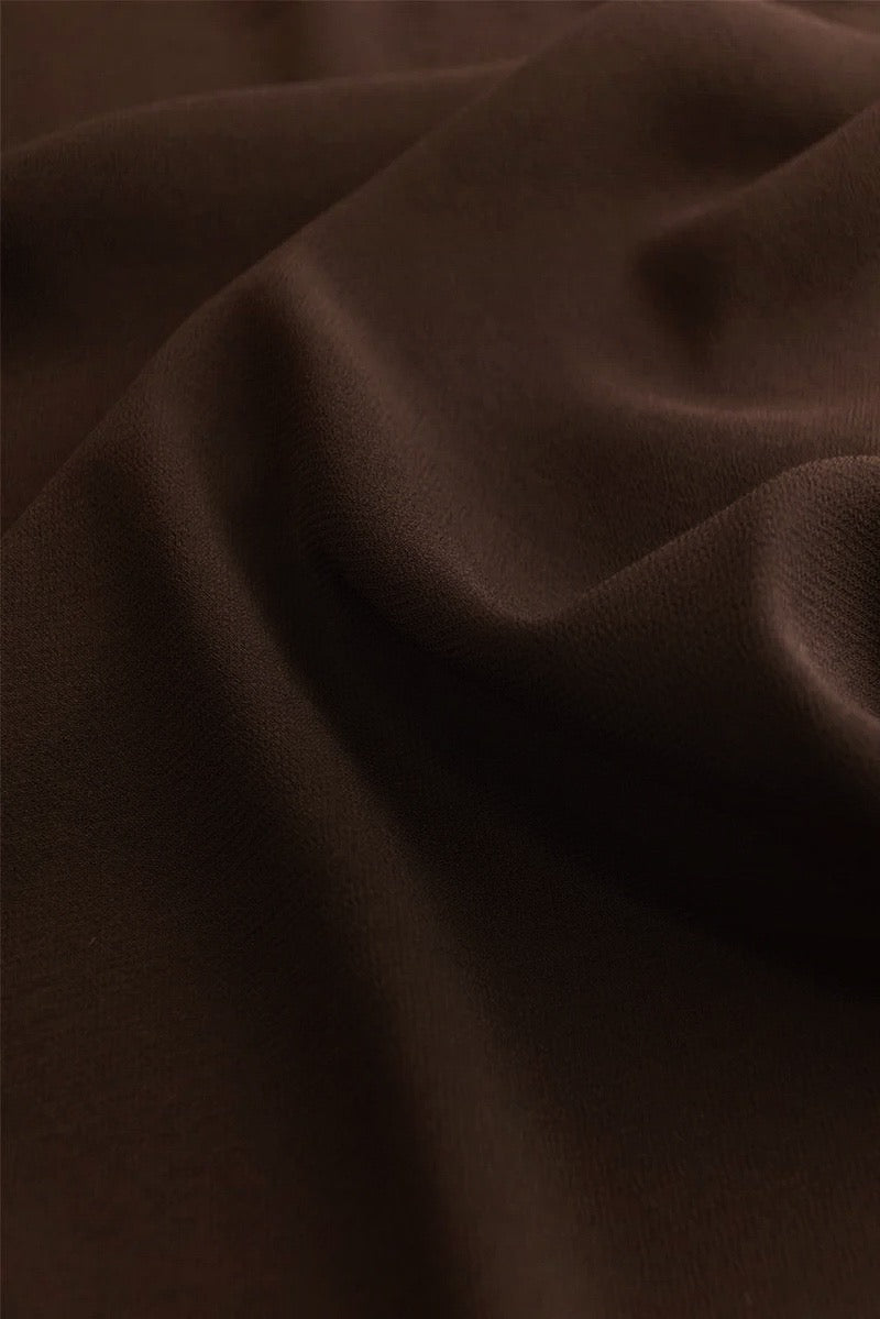 Premium Georgette Hijab - Dark Brown - HATUN 