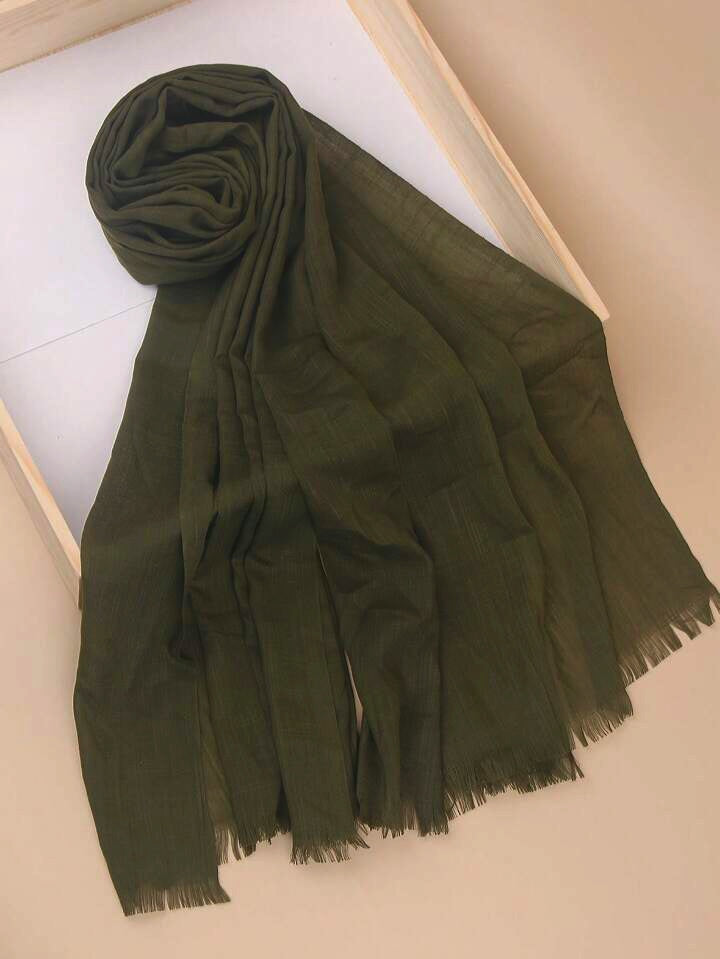 Turkish Lawn Hijab - Army Green