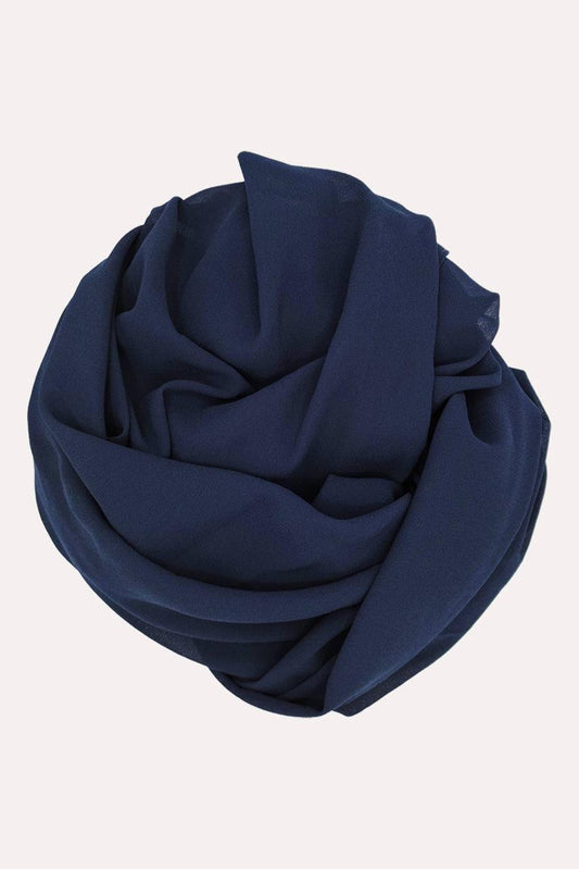 Premium Georgette Hijab - Navy Blue - HATUN 